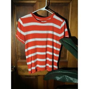 Orange and white striped t shirt